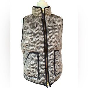 J. Crew Black and White Herringbone Vest